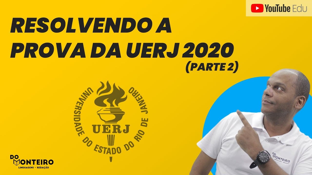 Thumbnail: UERJ 2020 - PROVA RESOLVIDA (PARTE 2) 📚✅