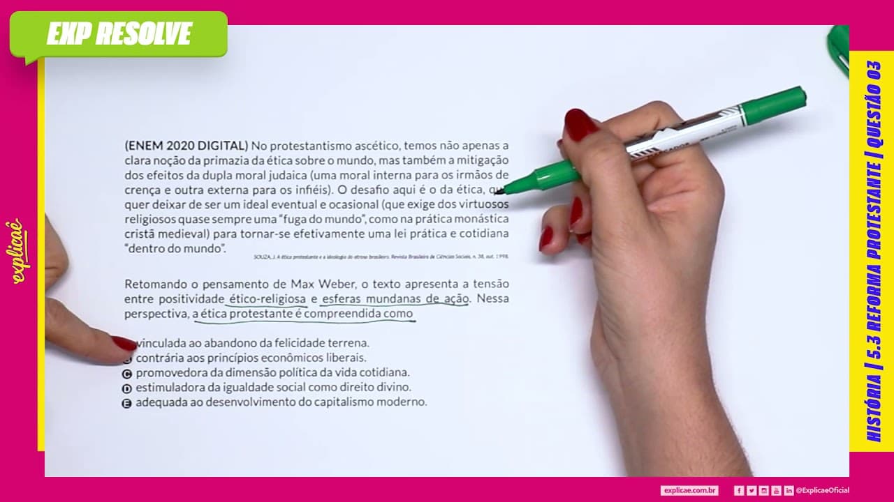Thumbnail: NO PROTESTANTISMO ASCÉTICO, TEMOS NÃO APENAS A CLARA NOÇÃO DA PRIMAZIA(...) | REFORMA PROTESTANTE