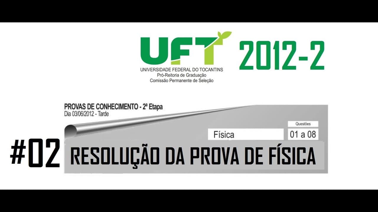 Thumbnail: Resolução da prova de FÍSICA – UFT – 2012/2 – Questão:02.