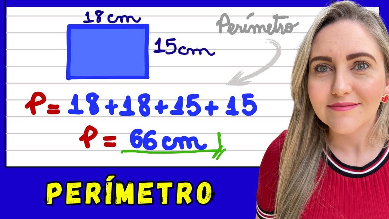 Thumbnail: PERÍMETRO DE UM POLÍGONO!EXPLICAÇÃO PASSO A PASSO DO PERÍMETRO DO TRIÂNGULO E PERÍMETRO DO RETÂNGULO