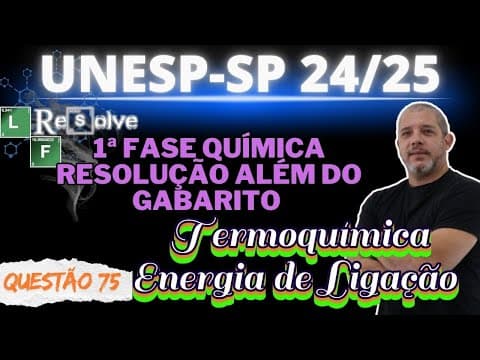 Thumbnail da aula: UNESP 2025 Química 1ª Fase A hidrazina (N2H4), substância utilizada como propelente de foguetes