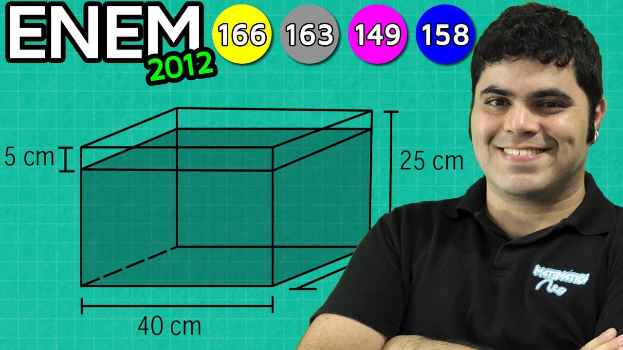 Thumbnail: ENEM 2012 Matemática #23 - GEOMETRIA E VOLUME DE UM TANQUE