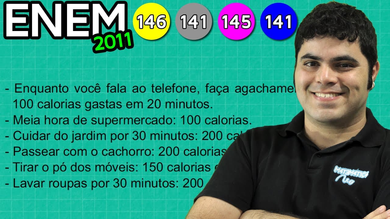 Thumbnail: ENEM 2011 Matemática #6 - Proporcionalidade e Calorias