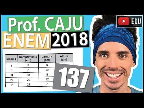 Thumbnail da aula: [ENEM 2018] 137 📓 GEOMETRIA ESPACIAL Um artesão possui potes cilíndricos de tinta cujas medidas