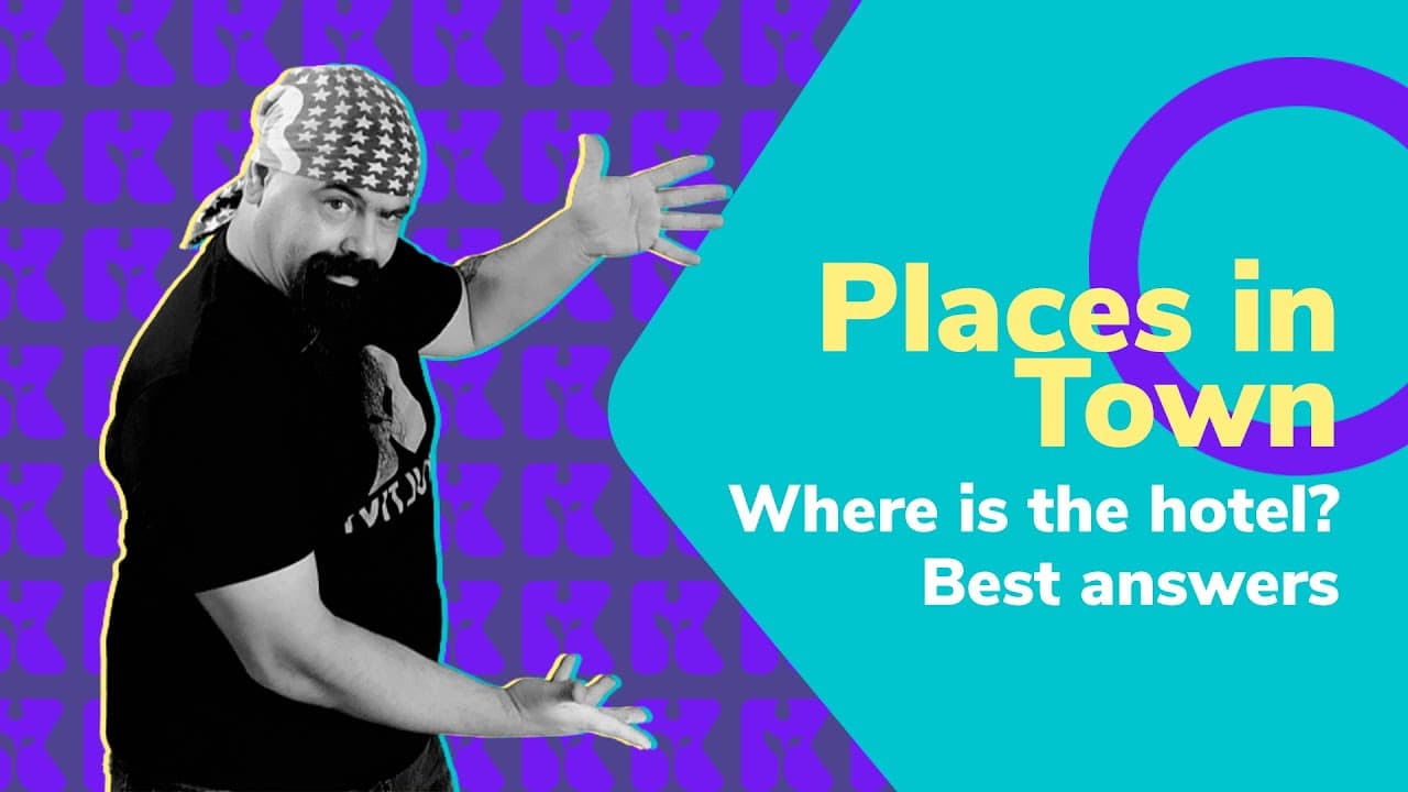 Thumbnail: Places in Town | Where is the Hotel? Best answers | Inglês 2.0 | Aula #98