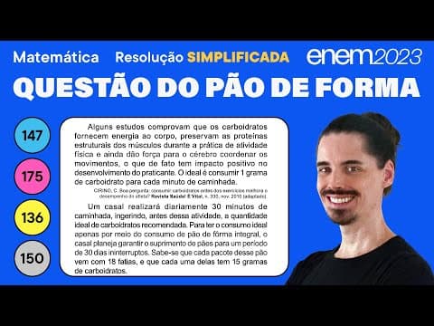 Thumbnail da aula: 🔵 Questão do pão de forma: ENEM 2023 Matemática (Simplificada) - Razão e Proporção