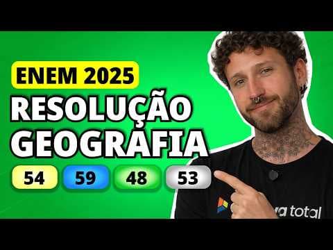 Thumbnail da aula: ENEM 2025 GEOGRAFIA – Questão 54 | Pela falta de chuvas, a geração de energia eólica, solar e