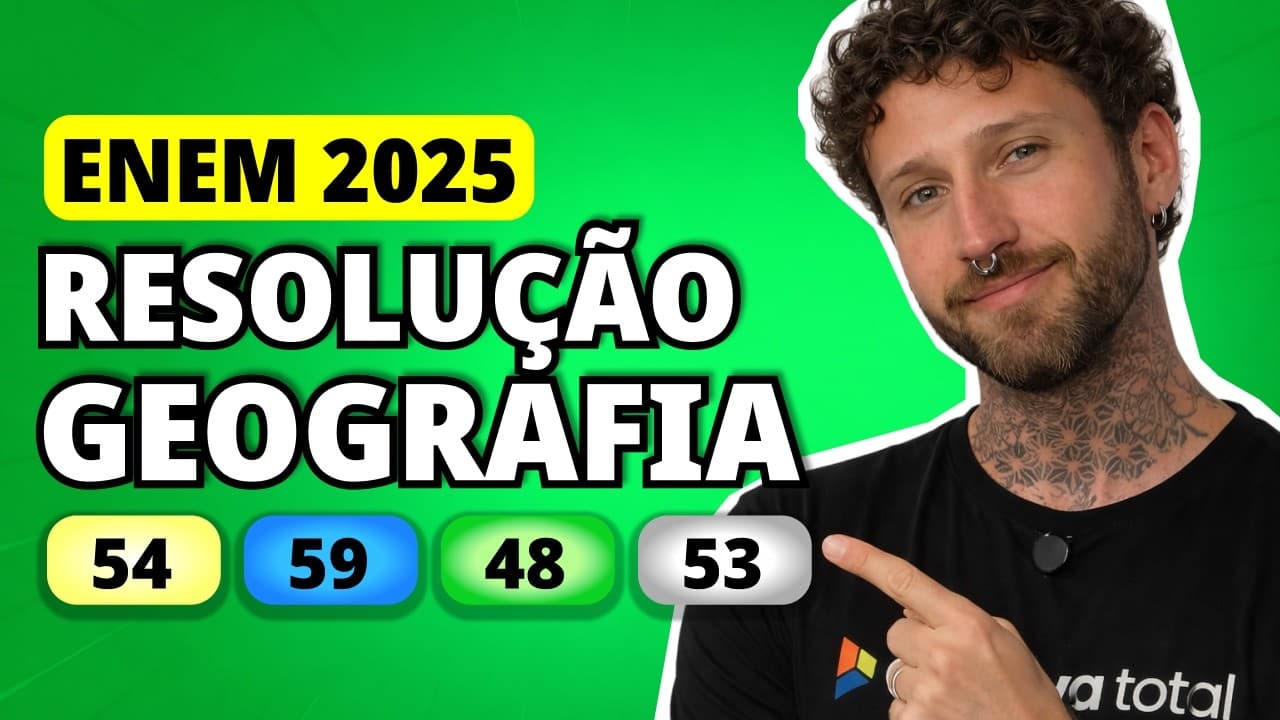 Thumbnail: ENEM 2025 GEOGRAFIA – Questão 54 | Pela falta de chuvas, a geração de energia eólica, solar e