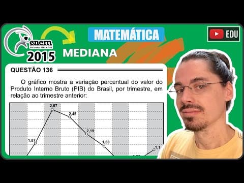 Thumbnail da aula: [ENEM 2015 PPL] 136 📘 MEDIANA O gráfico mostra a variação percentual do valor do Produto Interno