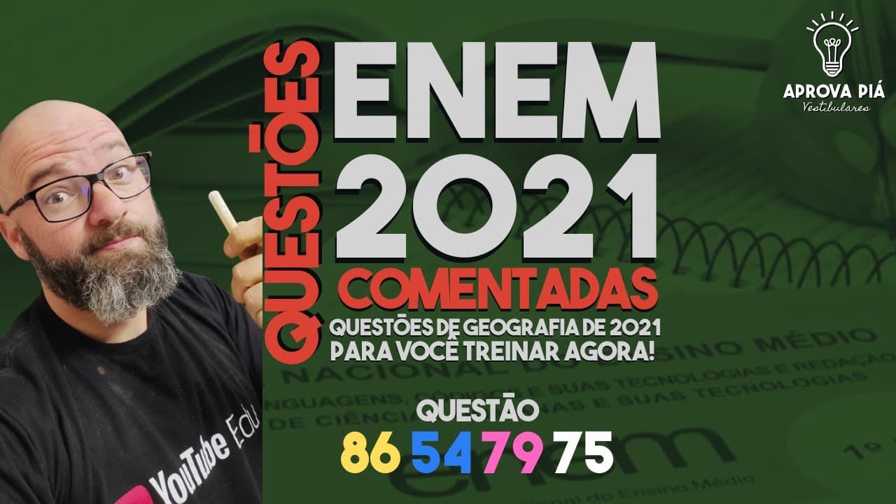 Thumbnail: RESOLUÇÃO ENEM 2021 GEOGRAFIA - QUESTÃO 86 PROVA AMARELA