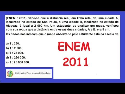 Thumbnail da aula: ENEM / 2011 | ESCALA ENTRE AS CIDADES A E B