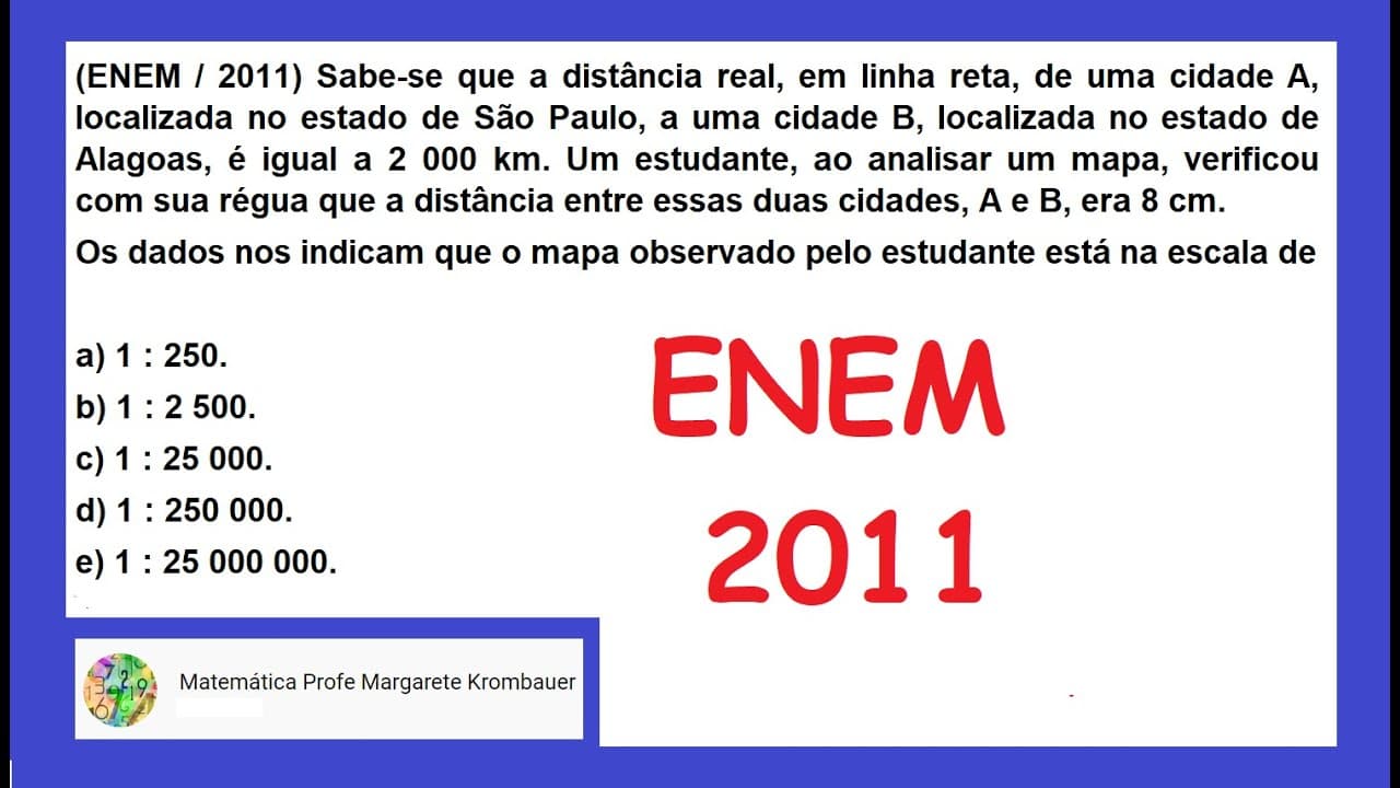 Thumbnail: ENEM / 2011 | ESCALA ENTRE AS CIDADES A E B