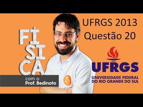 Thumbnail da aula: UFRGS 2013 - Questão 20 - Duas partículas, com cargas 𝑞_1 e 𝑞_2 e massas 𝑚_1 e 𝑚_2