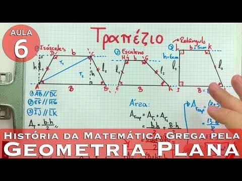 Thumbnail da aula: ⭐️ TRAPÉZIO com Dedução da Fórmula da Área | História da Matemática Grega | Aula 6
