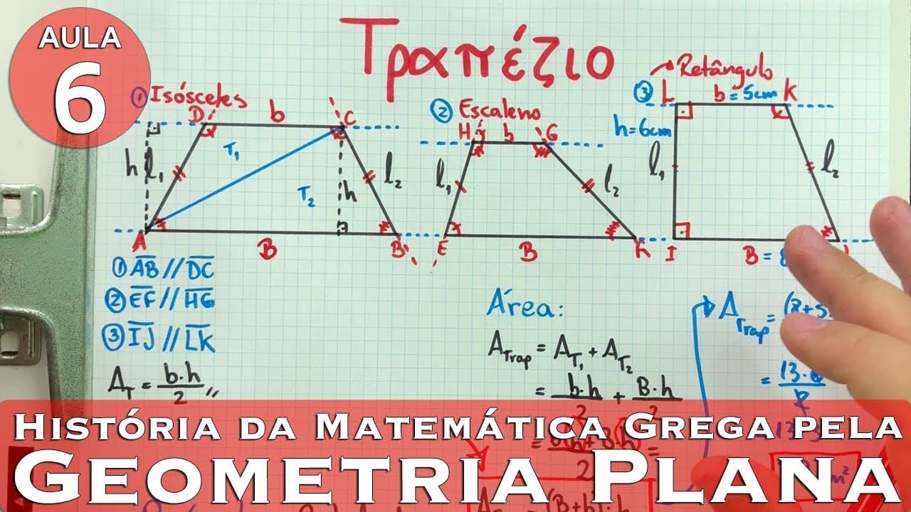 Thumbnail: ⭐️ TRAPÉZIO com Dedução da Fórmula da Área | História da Matemática Grega | Aula 6