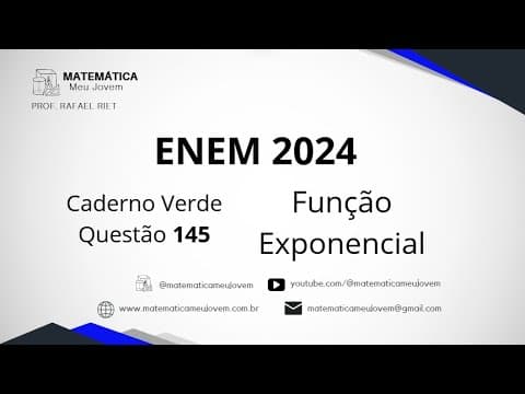 Thumbnail da aula: ENEM 2024 | Questão 145 | Função Exponencial | - Uma caneca com água fervendo é retirada de um forno