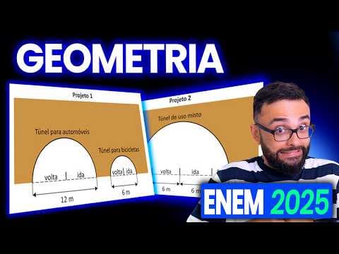 Thumbnail da aula: Enem 2025 - Prova amarela 177 -  Em uma cidade, será construído um túnel que atravessa uma montanha
