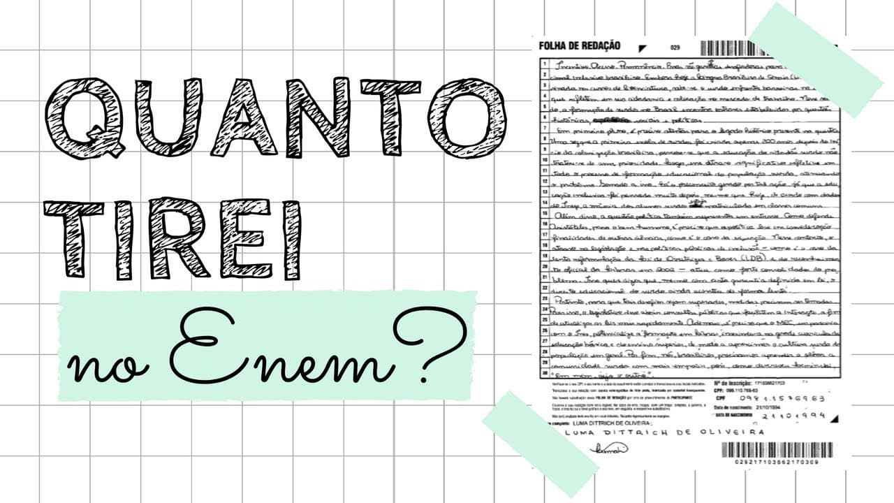 Thumbnail: Analisando minha redação do Enem 2017