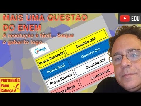 Thumbnail da aula: Questões do ENEM CXXXV- Aula 608