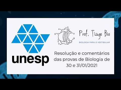 Thumbnail da aula: Correção da prova de Biologia da Unesp 2021 31/01/2021