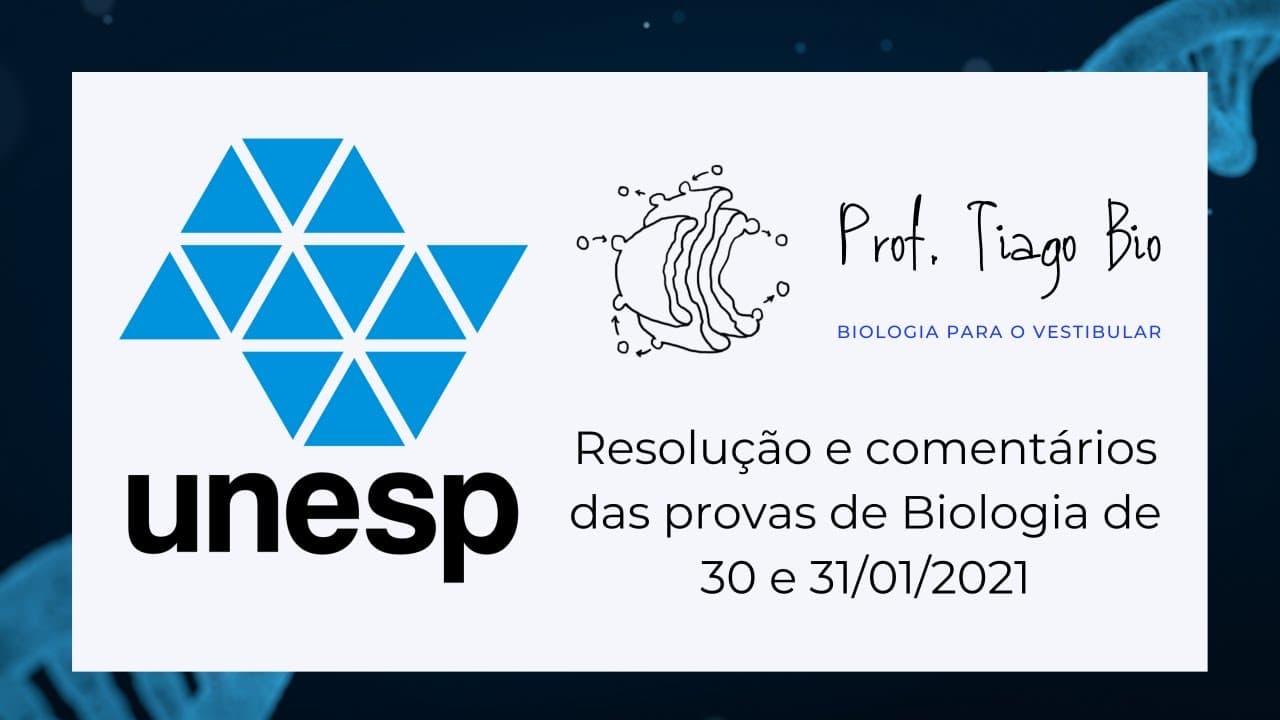 Thumbnail: Correção da prova de Biologia da Unesp 2021 31/01/2021