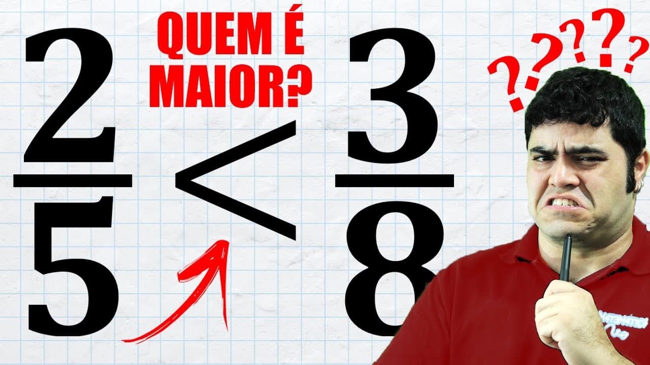 Thumbnail: 😎 QUEM É O MAIOR: 2/5 ou 3/8? Você Consegue Resolver? 3 Maneiras de Comparar Frações 💪🏻