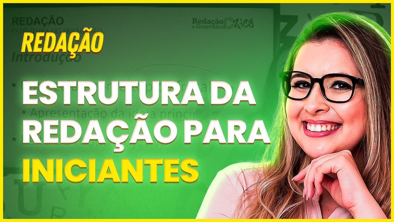 Thumbnail: ESTRUTURA COMPLETA DA REDAÇÃO - PARA CONCURSOS PÚBLICOS E ENEM - Profa. Pamba
