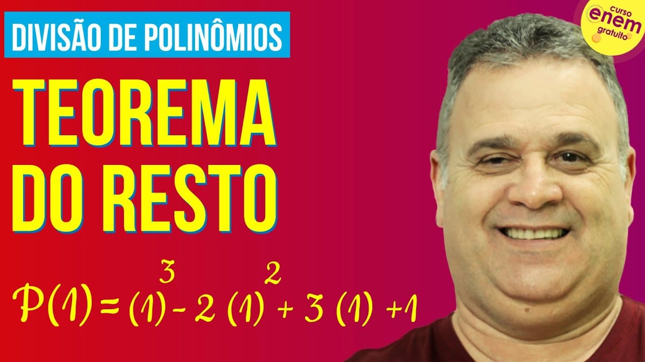 Thumbnail: DIVISÃO DE POLINÔMIOS (TEOREMA DO RESTO) | Resumo de Matemática para o Enem