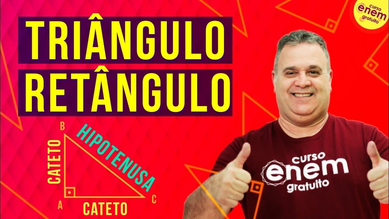 Thumbnail: TRIÂNGULO RETÂNGULO, SUAS PROPRIEDADES E O TEOREMA DE PITÁGORAS | Resumo de Matemática para o Enem