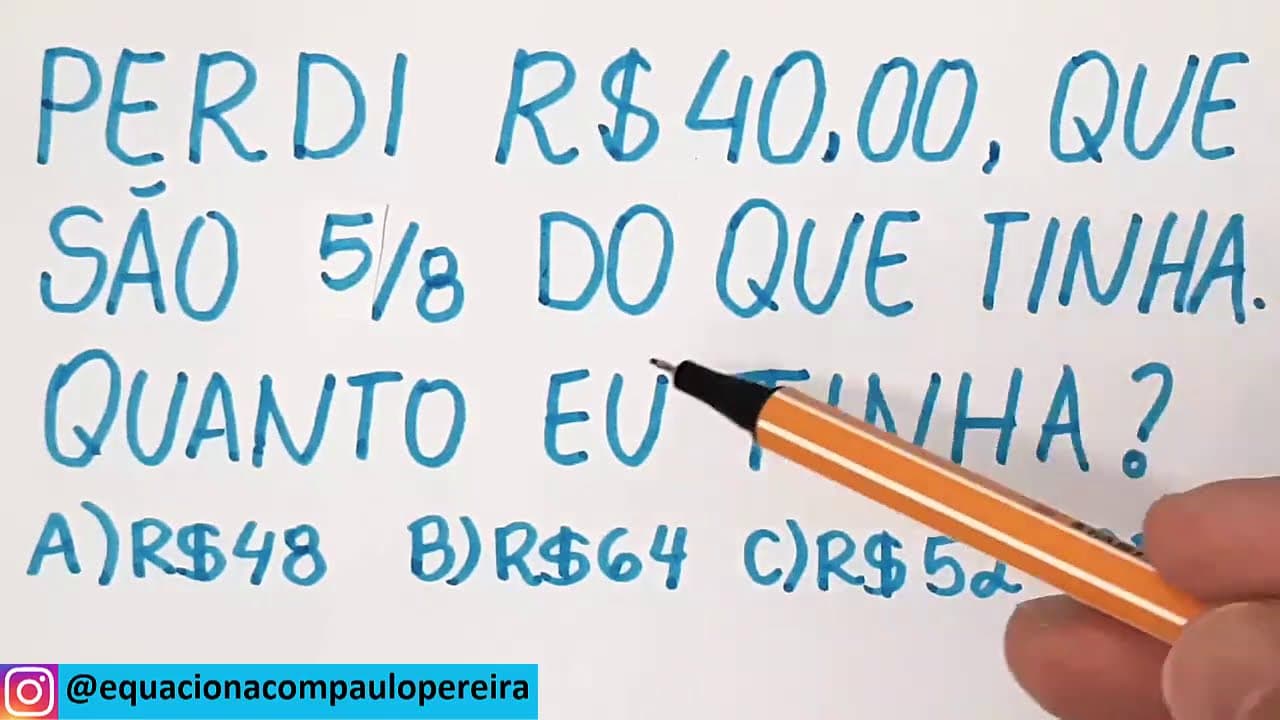 Thumbnail: 🔥 HELP MATEMÁTICA BÁSICA - Probleminha de Fração  #149