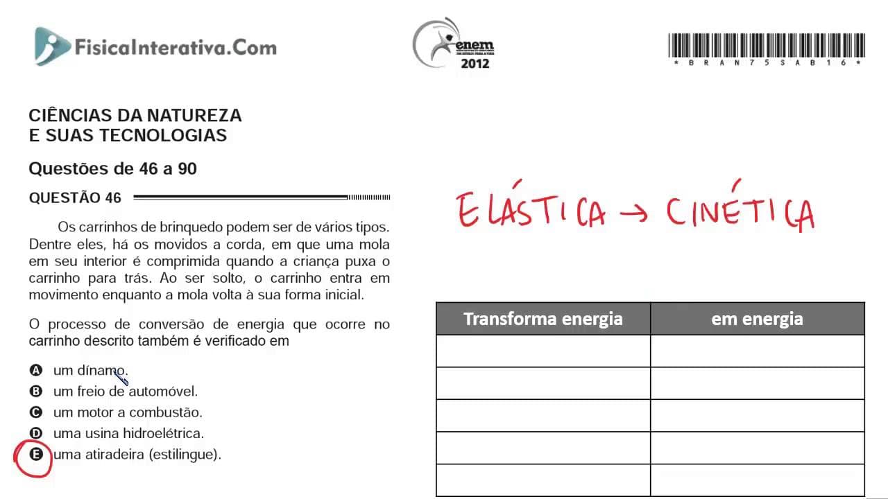 Thumbnail: ENEM 2012 -- Carrinho de brinquedo e a transformação de energia