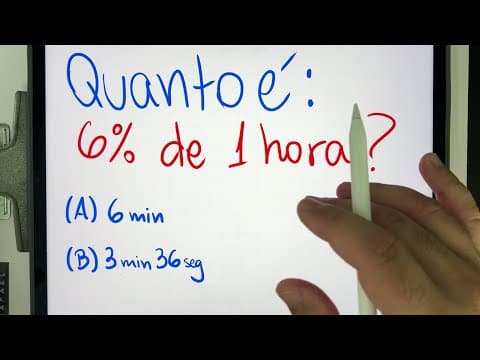 Thumbnail da aula: 🤯 MATEMÁTICA BÁSICA DESBUGADA - 6% de 1 hora = ??? Você sabe calcular essa porcentagem de tempo?