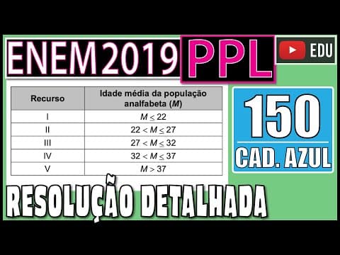 Thumbnail da aula: [ENEM 2019 PPL] 150 📘 MÉDIA ARITMÉTICA Um país decide investir recursos na educação em suas