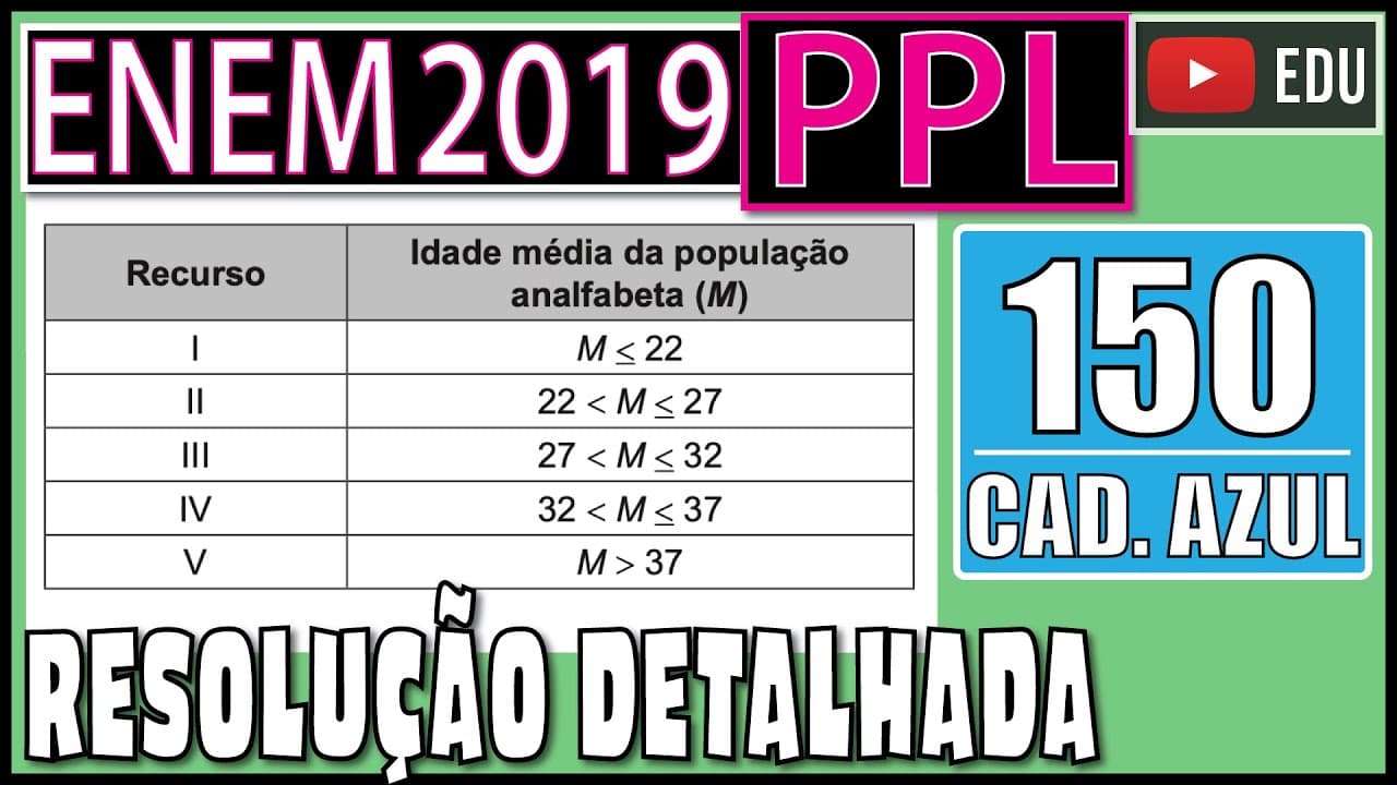 Thumbnail: [ENEM 2019 PPL] 150 📘 MÉDIA ARITMÉTICA Um país decide investir recursos na educação em suas