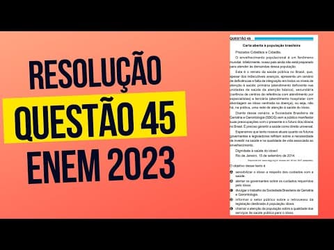 Thumbnail da aula: Resolução questão 45 (PROVA AZUL) | Linguagens ENEM 2023
