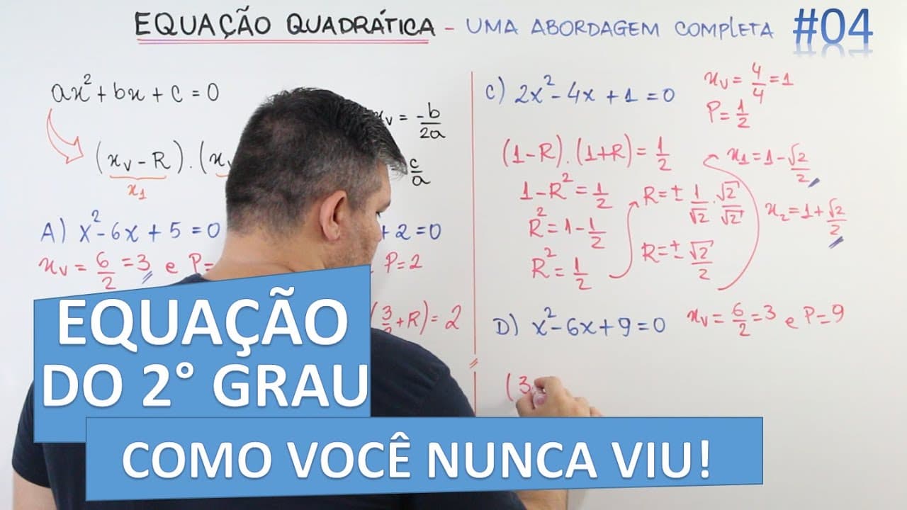 Thumbnail: 📊 Equação de 2° Grau como você nunca viu! 🔷 Método Po-Shen Lo. #04