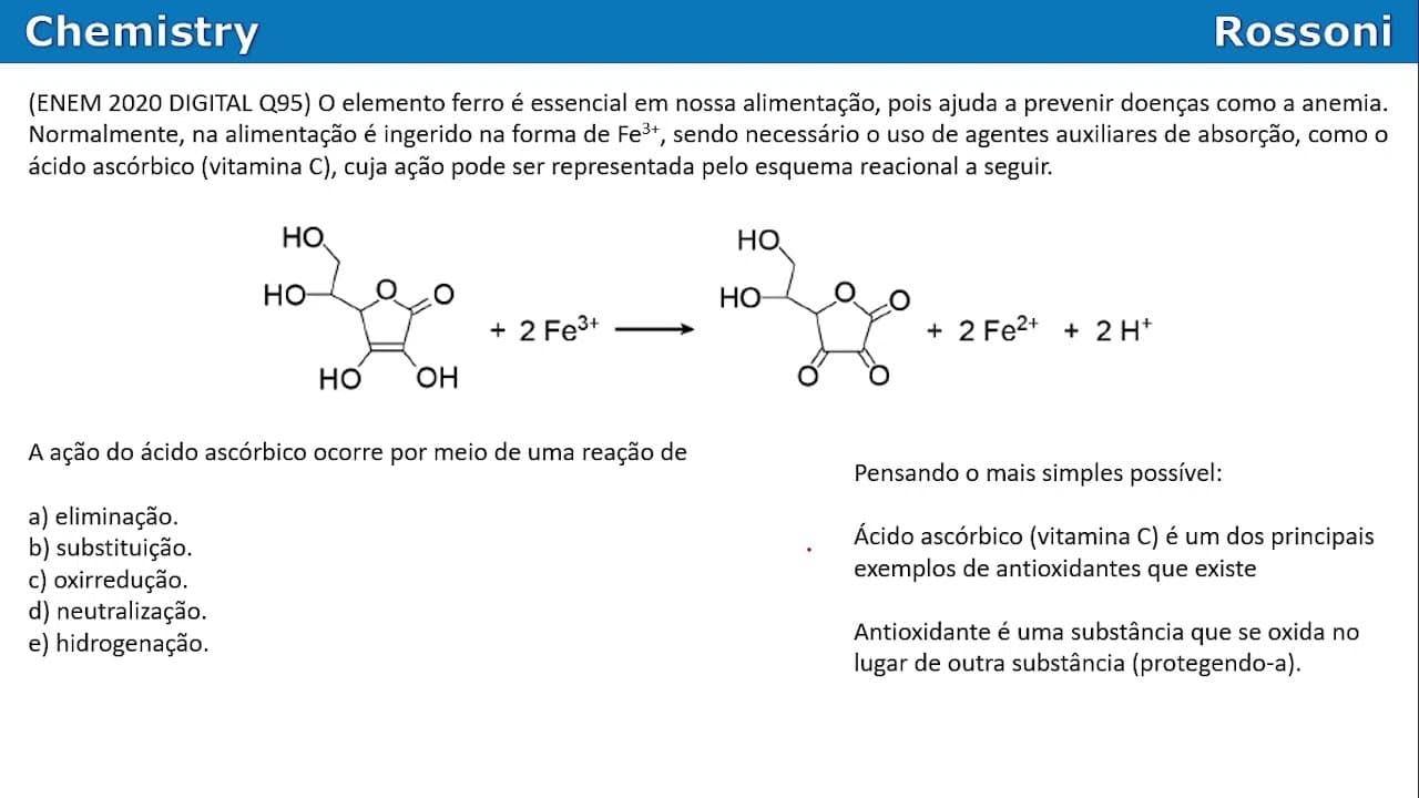 Thumbnail: ENEM 2020 Digital - Q95 Amarela - Vitamina C
