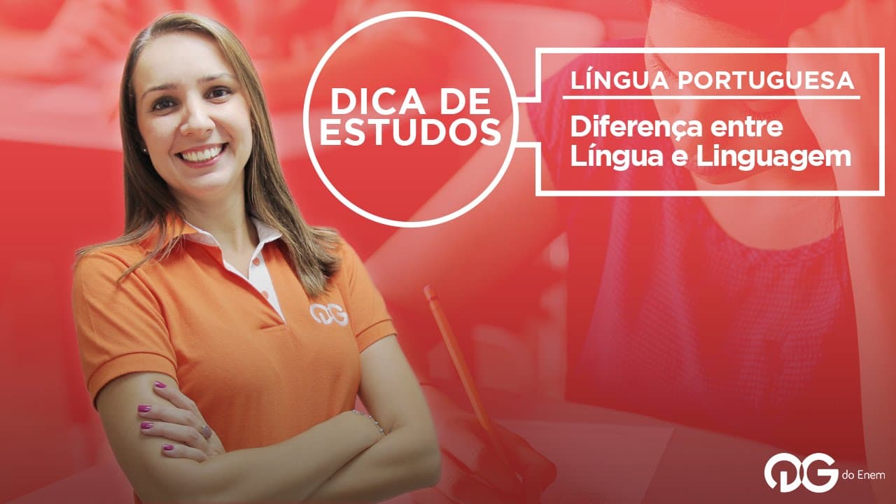 Thumbnail: Dica de Estudo: Diferença entre Língua e Linguagem || Língua Portugues com Prof. Priscila Gomes