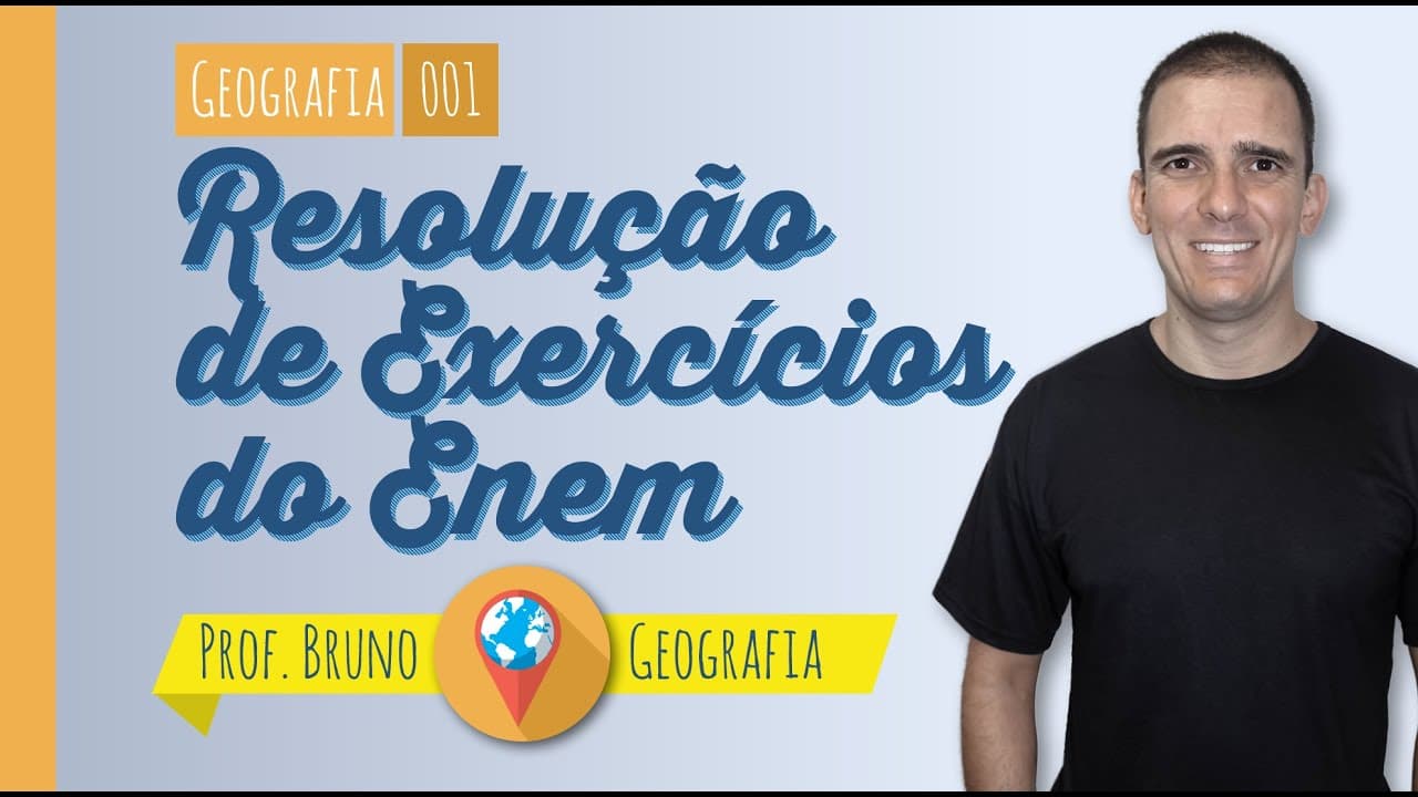 Thumbnail: Resolução de exercícios do Enem: Cartografia - prof. Bruno - Geografia