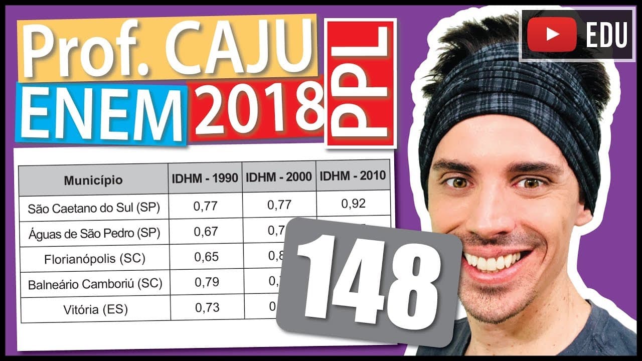 Thumbnail: [ENEM 2018 PPL] 148 📓  MÉDIA ARITMÉTICA Em 2012, o PNUD Brasil, o Ipea e a Fundação João Pinheiro