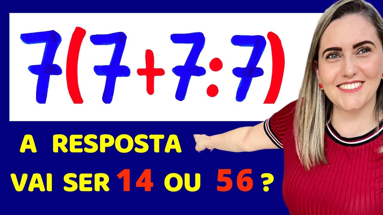 Thumbnail: 🤔 QUAL É A RESPOSTA CERTA ??? Matemática básica todo dia.📚🚀