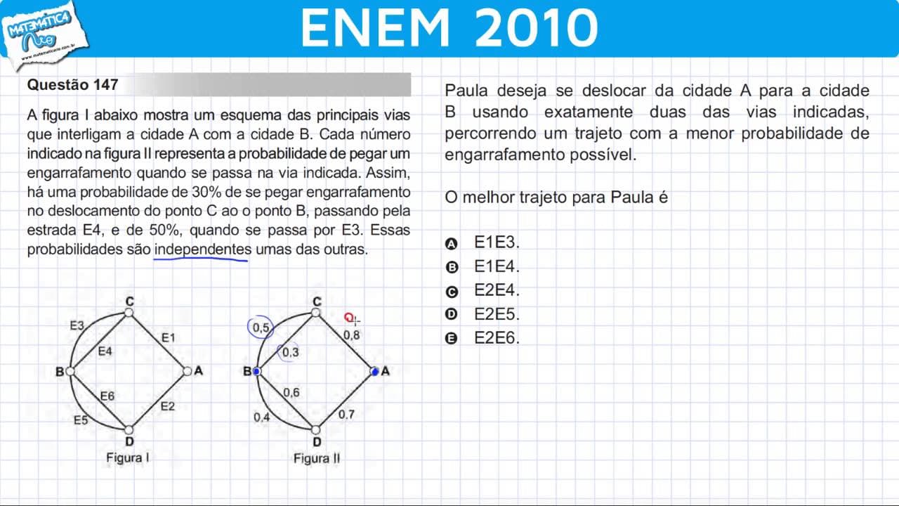 Thumbnail: ENEM 2010 Matemática #12 - Probabilidade de Eventos Independentes e Engarrafamento na Estrada