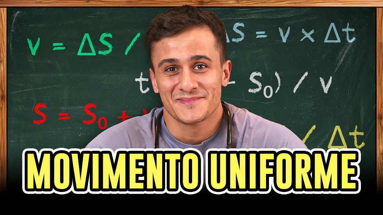 Thumbnail: Conceitos fundamentais do Movimento Uniforme (didática mágica, enem 2026)