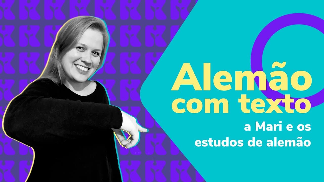 Thumbnail: Alemão com texto: a Mari e os estudos de alemão | Alemão | Aula #64