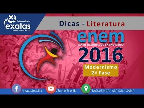 Thumbnail da aula: Dicas ENEM 2016 - Literatura - Modernismo - 2ª Fase