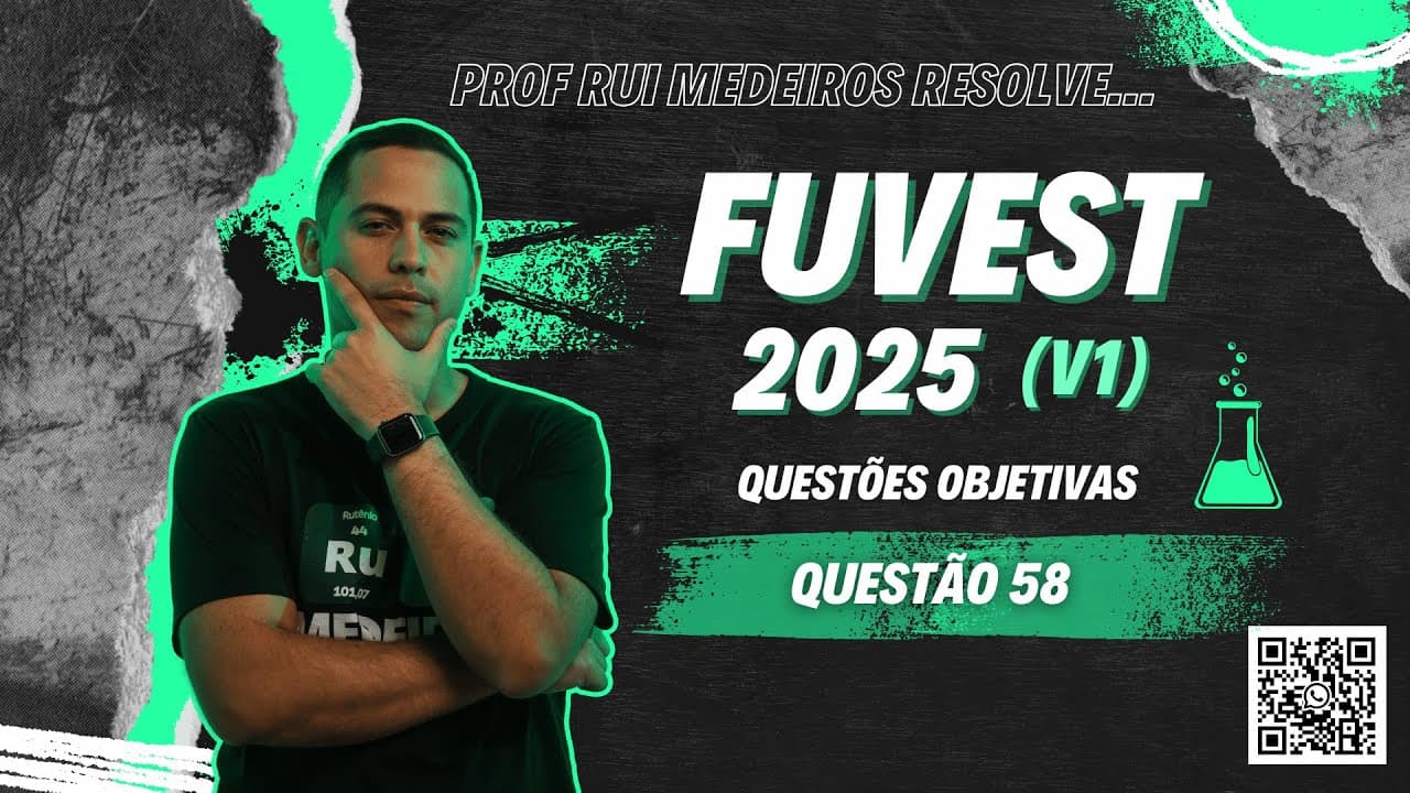 Thumbnail: FUVEST 2025 | QUÍMICA | Questão 58 (V1) | Prof. Rui Medeiros