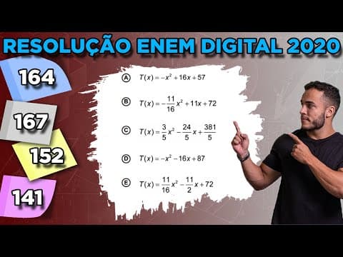 Thumbnail da aula: 🟢 Questão 164 - Caderno Azul |  Função do 2 Grau | MATEMÁTICA ENEM DIGITAL 2020