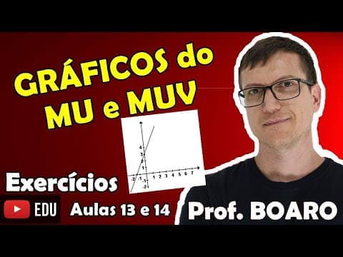 Thumbnail da aula: GRÁFICOS DO  MU e do MUV   CINEMÁTICA   EXERCÍCIOS   Prof Boaro   AULA 13 e AULA 14