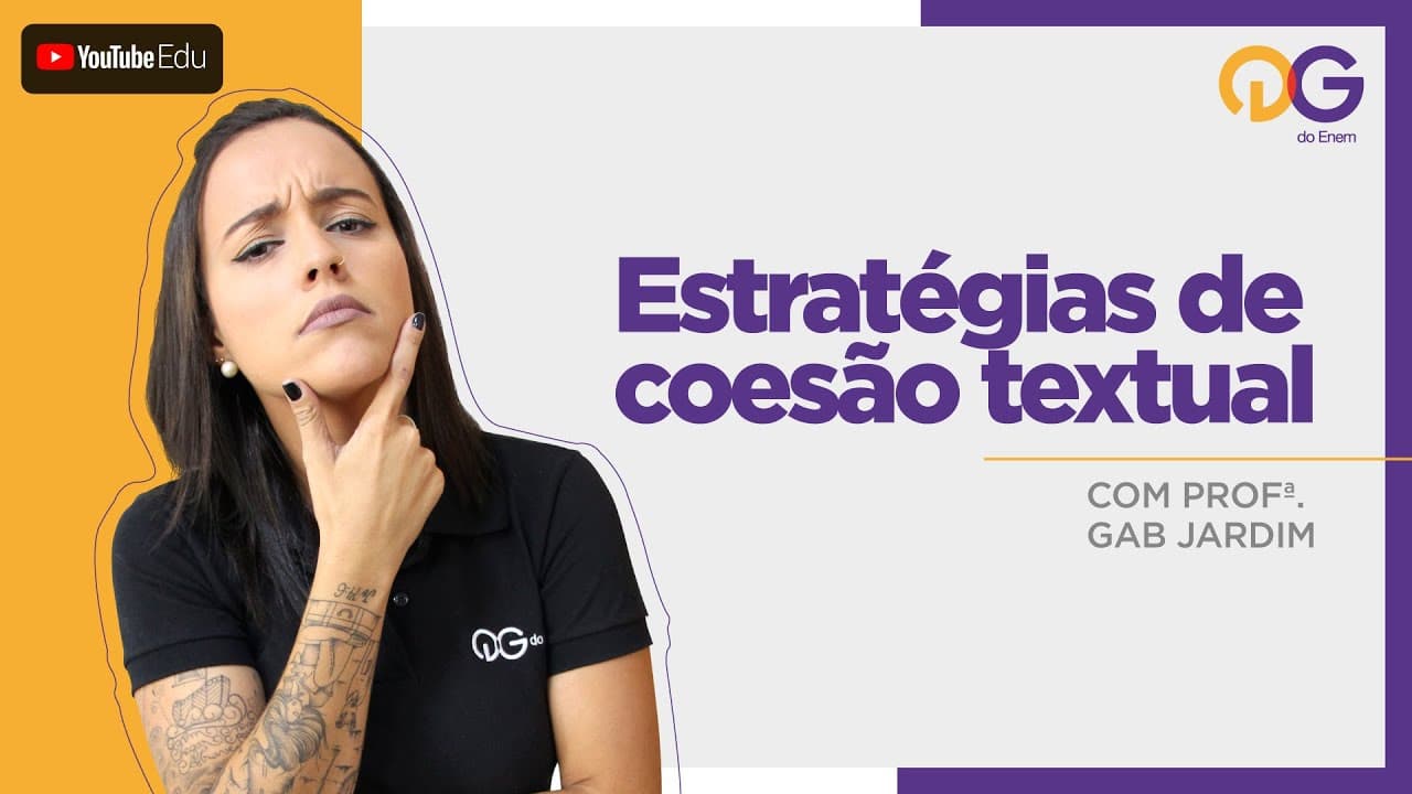 Thumbnail: Estratégias de coesão textual - Linguagens com a Prof. Gab Jardim