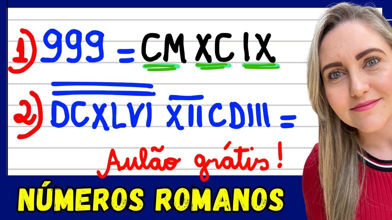 Thumbnail: DE ONDE VEIO OS NÚMEROS? SISTEMA DE NUMERAÇÃO ROMANO! EXPLICAÇÃO DO CONTEÚDO ! NÚMEROS ROMANOS 🚀